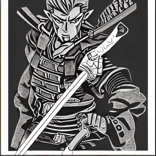 Image similar to Link in the style of Samurai