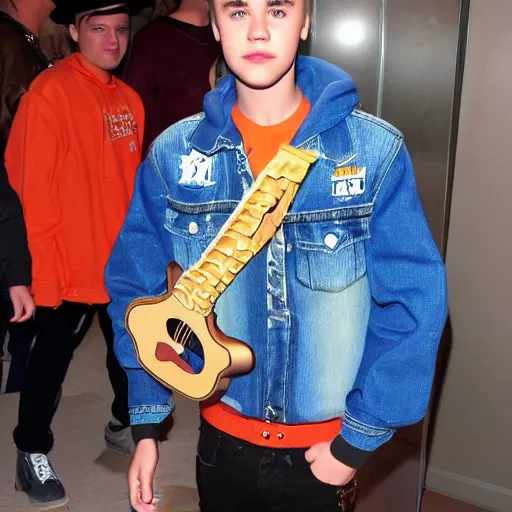 Image similar to Justin Bieber Dressed as Woody from Toy Story 4