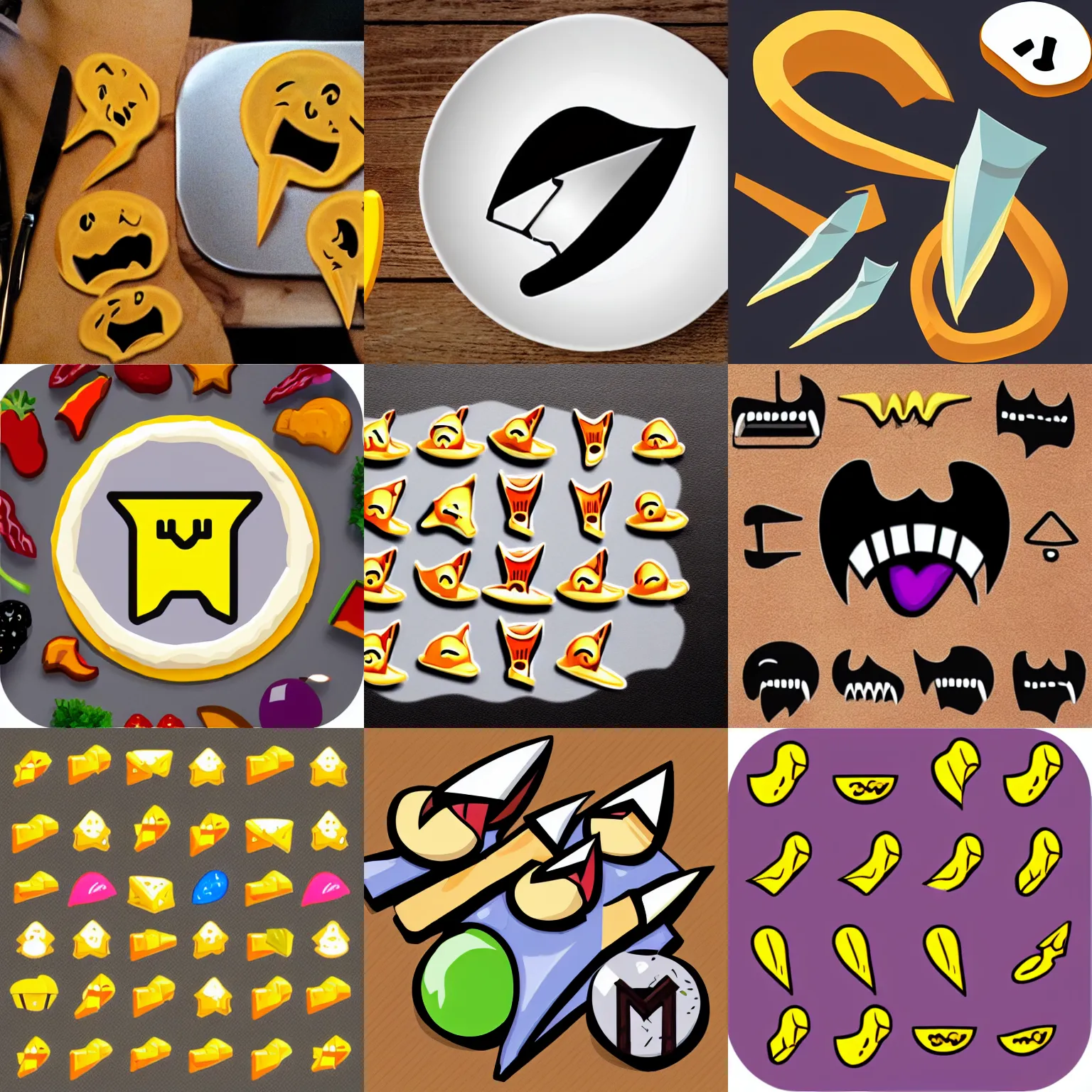 Prompt: eating a pointy object twitch emote symbol emoji