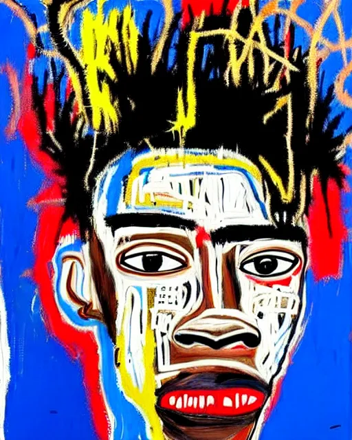 Image similar to stunning realistic portrait of jean - michel basquiat