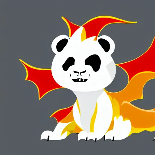 Image similar to vector art of welsh dragon and panda mixed, intercrossed, chimera, adobe illustrator