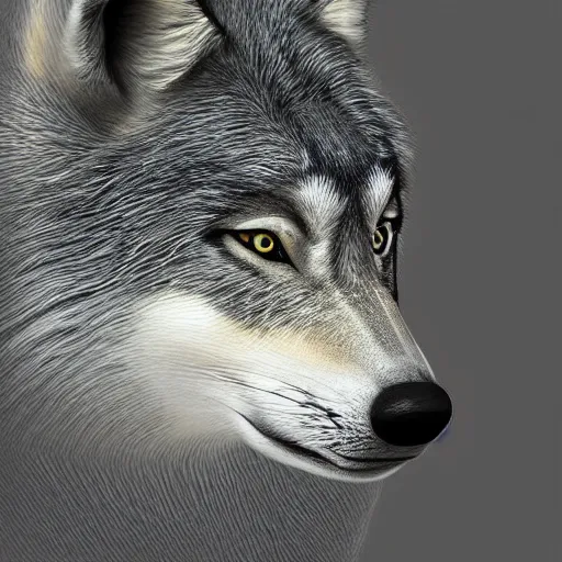 Prompt: male anthro wolf wearing a turtleneck, digital art