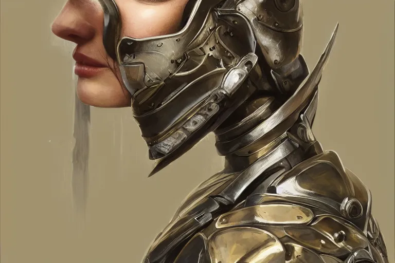 Image similar to a finely detailed portrait of Olivia Wilde, clothed in battle armor, olive skin, long dark hair, beautiful bone structure, symmetrical facial features, intricate, elegant, digital painting, trending on Artstation, concept art, smooth, sharp focus, illustration, from Metal Gear by Ruan Jia and Mandy Jurgens and Artgerm and and william-adolphe bouguerea, award winning