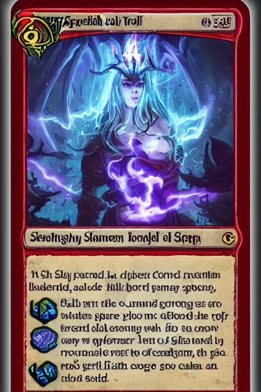 Prompt: spell card, hell song, magic the gathering card, slay the spire card