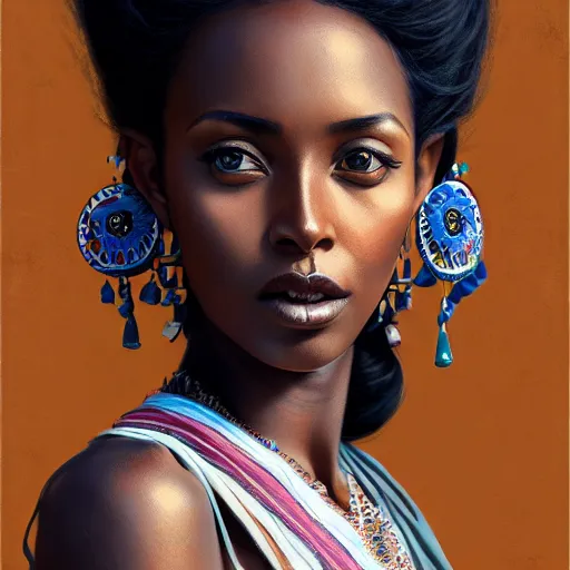 Prompt: beautiful ethiopian woman, extremely detailed, sharp focus, wide view, full body shot, smooth, digital photo, by, james jean, by rossdraws, frank franzzeta, sakimichan, jeremy lipking, mcbess