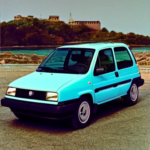 Image similar to 9 0 s fiat panda vaporwave