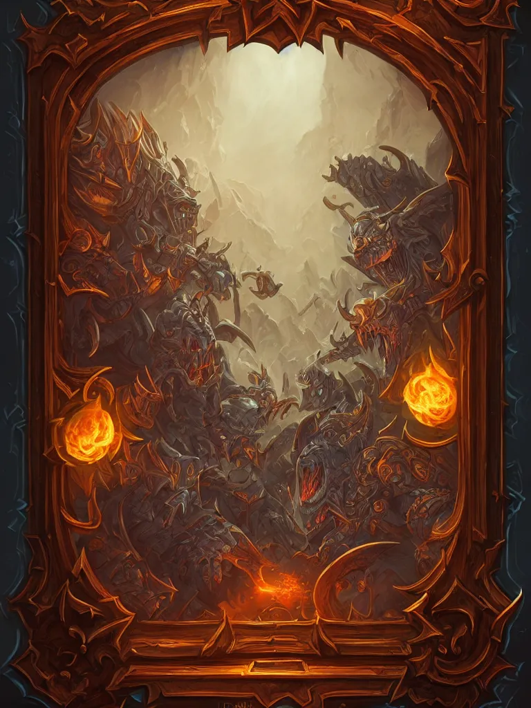 Image similar to evil book decorative border frame, d & d, fantasy, intricate, elegant, highly detailed, digital painting, artstation, illustration, hearthstone