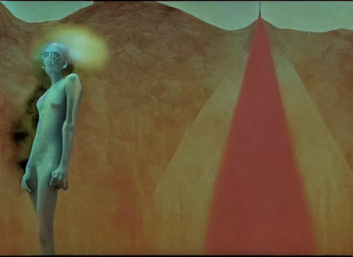 Prompt: still from a surreal art house film by alejandro jodorowsky, man ray, zdzislaw beksinski and wes anderson : : big international production by a major studio : : cinemascope, technicolor, 8 k