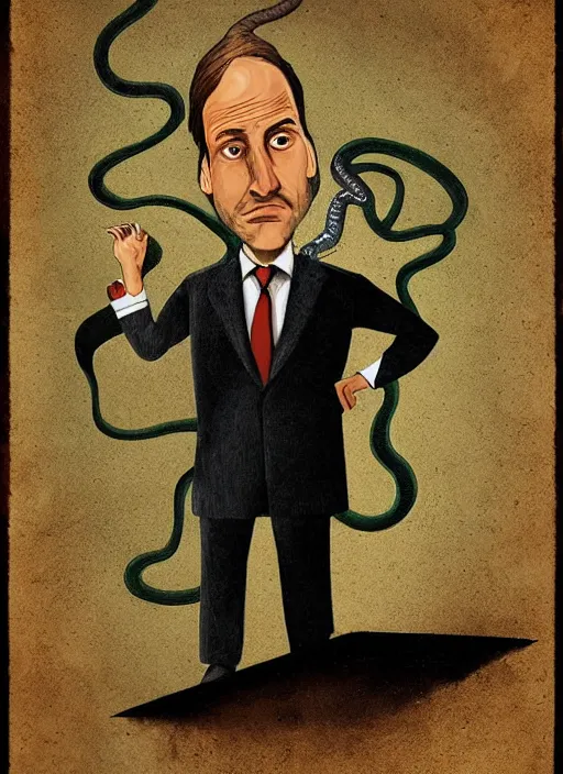 Image similar to portrait of a snake oil salesman by Paolo Eleuteri Serpieri, it idn't greasy