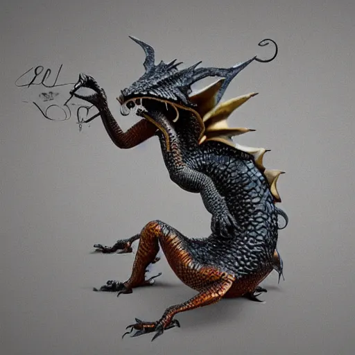 Image similar to one legged dragon in contemporary style