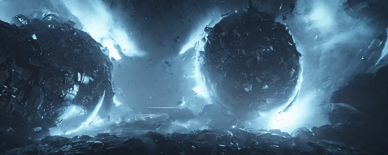 Prompt: a dark epic swirling galaxy, dark scifi, unreal engine, octane render, volumetric lighting