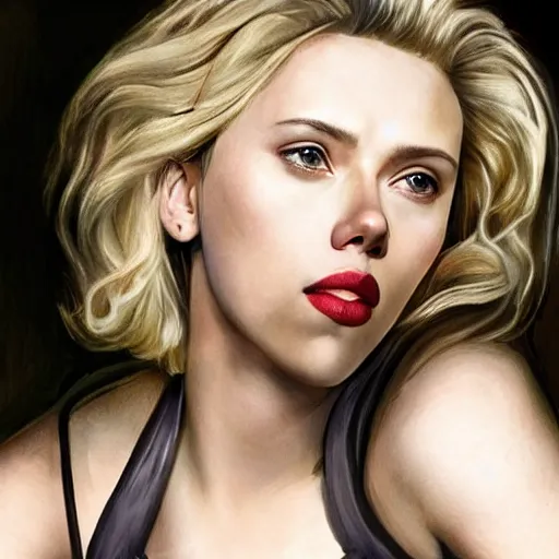 Prompt: a realistic illustration of Scarlett Johansson