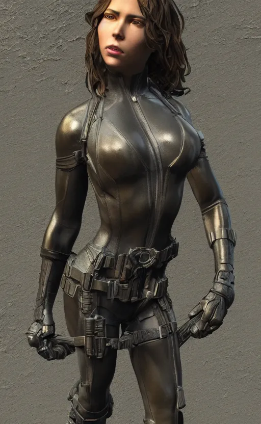 Image similar to black widow, bronze statue, unreal engine, high detailed