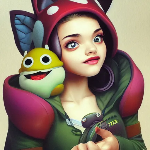 Image similar to lofi teemo from league of legends portrait, Pixar style, by Tristan Eaton Stanley Artgerm and Tom Bagshaw.