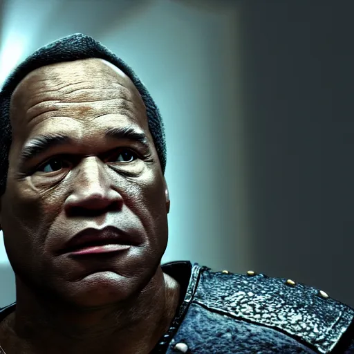 Image similar to oj simpson in dark souls, highly detailed, extremely high quality, hd, 4 k, 8 k, canon 3 0 0 mm, professional photographer, 4 0 mp, lifelike, top - rated, award winning, realistic, detailed lighting, detailed shadows, sharp, no blur, edited, corrected, trending