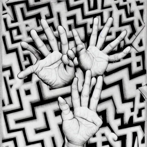 Image similar to hand, MC Escher