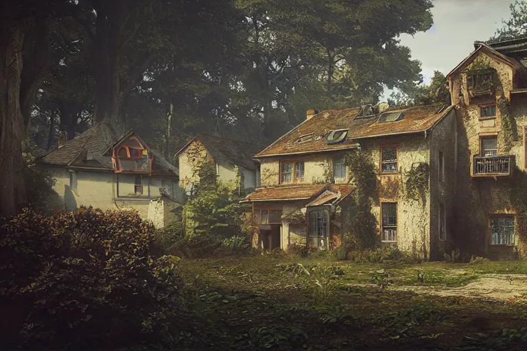 Prompt: cyberpunk, an estate agent listing photo of a 5 bedroom detached house in the countryside, by Beksinski, highly detailed, photorealistic, unreal engine, 8k, anamorphic, cinestill cinematrography