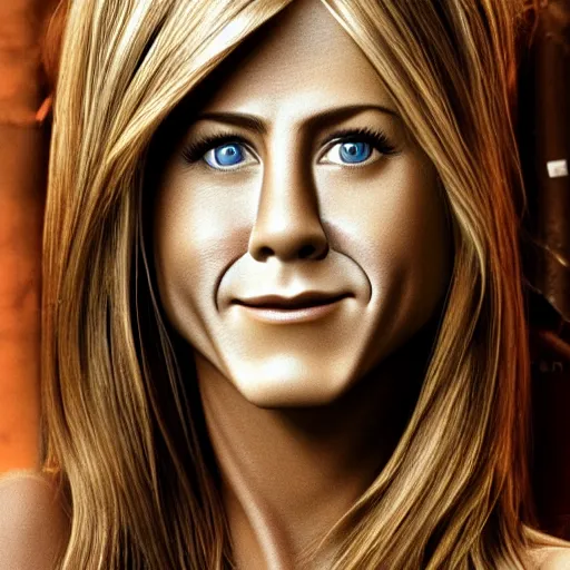 Image similar to animatronic Jennifer Aniston, exposed wires, photo, Stan Winston studios, detailed, 4k