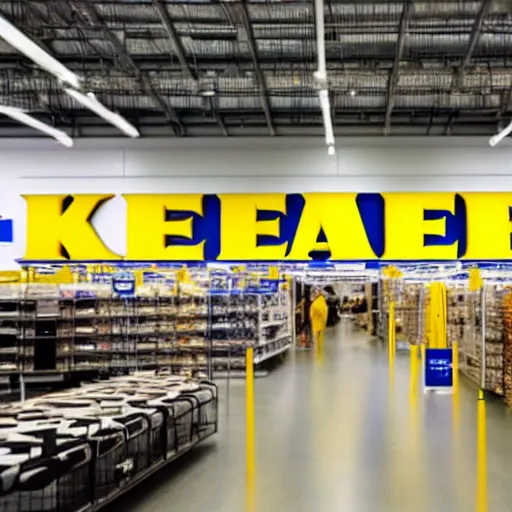 Prompt: an endless ikea store