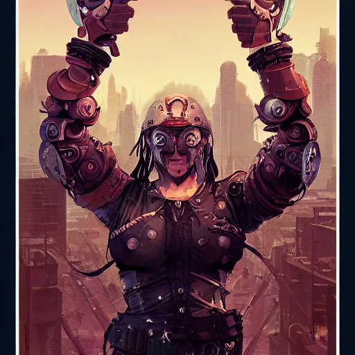 Image similar to cyberpunk viking helmet mask warrior goddess robot ninja fantasy, art gta 5 cover, official fanart behance hd artstation by jesper ejsing, by rhads, makoto shinkai and lois van baarle, ilya kuvshinov, ossdraws