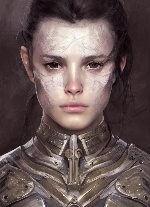 Prompt: a professional photographic portrait of a beautiful young girl, partially clothed in battle armor, olive skin, long dark hair, beautiful bone structure, symmetrical facial features, intricate, elegant, digital painting, concept art, smooth, sharp focus, illustration, beautifully framed, from Metal Gear, by Ruan Jia and Mandy Jurgens and Artgerm and William-Adolphe Bouguerea