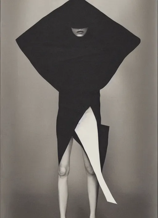 Prompt: symmetric half - length portrait of cute model black dressed, fine art portrait photography by sarah moon