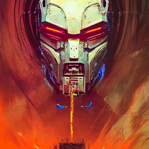 Prompt: cyborg robot tiger, huge jaws and exposed wiring, camera lens eyes, cyberpunk 2 0 7 7 and beksinski style painting