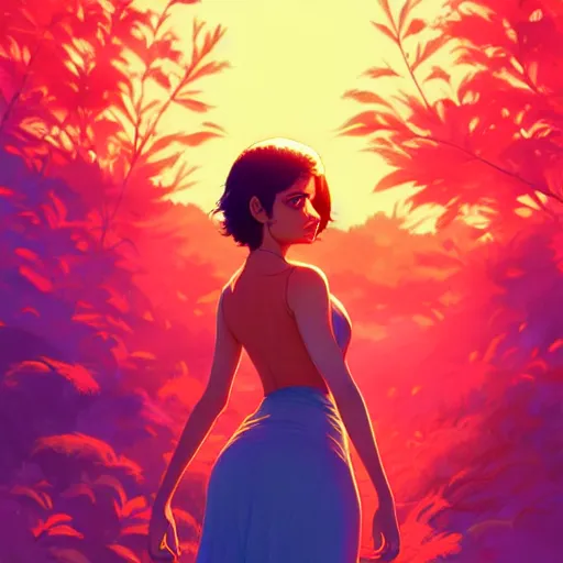 Prompt: Morena Baccarin, sunny day background, intricate, highly detailed, digital painting, artstation, official media, anime key visual, concept art, rich vivid colors, ambient lighting, sharp focus, illustration, art by Artgerm, Makoto Shinkai, Ilya Kuvshinov, Lois Van Baarle, and Rossdraws