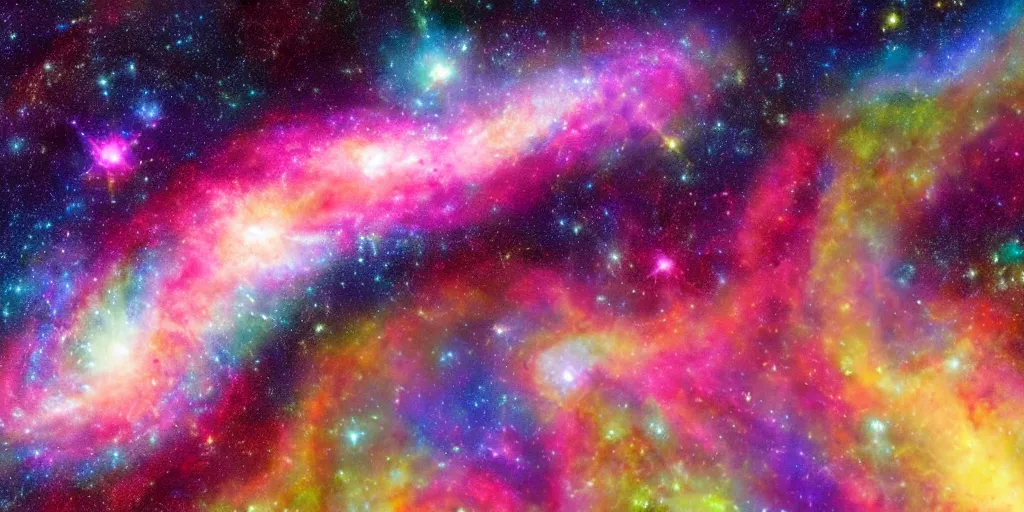 Prompt: giant cosmic space worms flying around in space, among colorful vibrant nebulas, bright stars, misty clouds, extremely detailed, beautiful, masterpiece