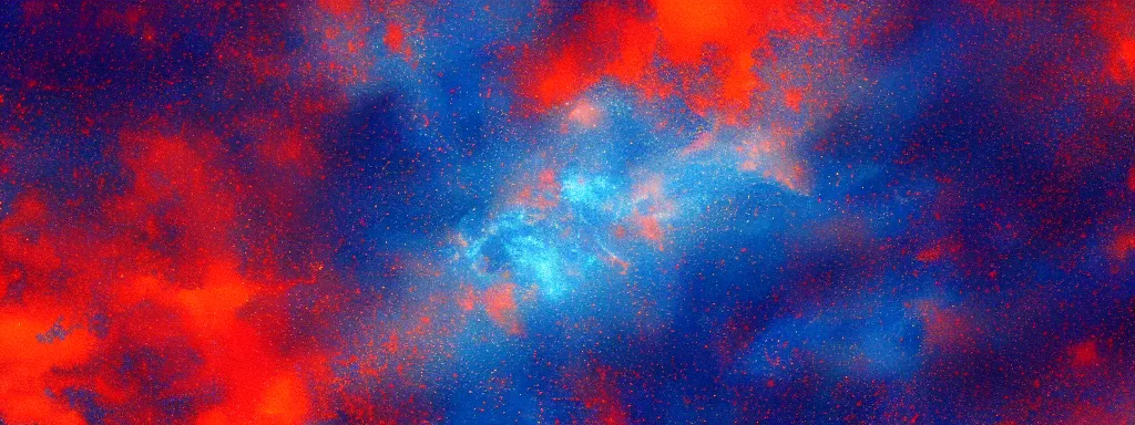 Image similar to depth of space, orange and blue color scheme, 4 k