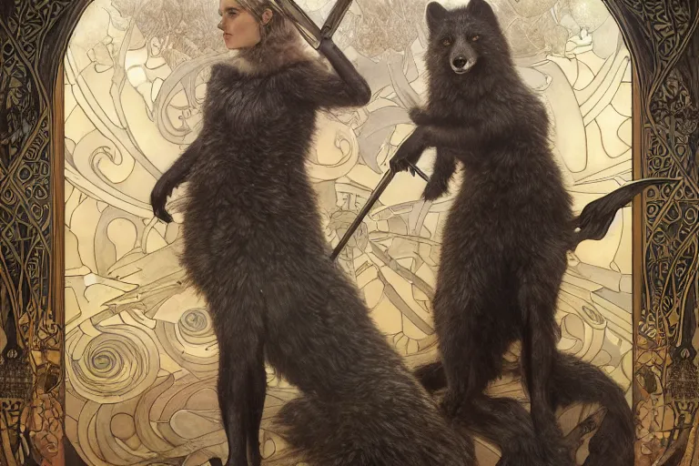 Prompt: Dark arctic fox with sword and shield drawn by Donato Giancola and Tom Bagshaw, face by Artgerm, overall design by Alphonse Mucha, background by James Jean and Gustav Klimt, light by Julie Bell, 4k, porcelain skin, komorebi, french nouveau, trending on artstation, octane render, hyperrealistic, Arctic lighting very highly detailed Canada with very highly detailed countryside of a very highly detailed vikings buildings in the city digital rational painting art by Greg Rutkowski, sci-fi highly detailed, digital concept art, Dimensional cyan gold natural light, sharp focus, Golden Ratio illustration, realistic concept art by Stephen Hickman and James Gurney and Hiromasa Ogura Ghost in the Shell rendered in Octane Render, From the distance, wearing full metal armor