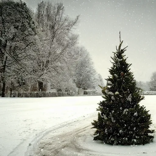 Prompt: a wonderful snowy christmas landscape