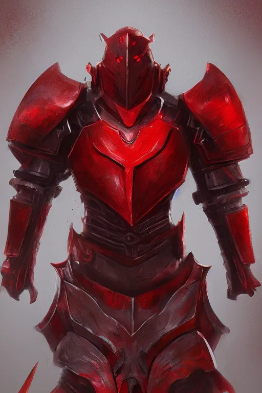 Image similar to knight armored in red, fantasy art, trending on artstation