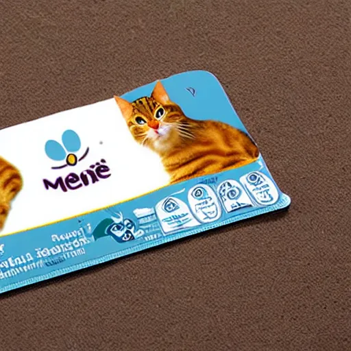 Image similar to product sticker of cat medicine with rectangle shape,