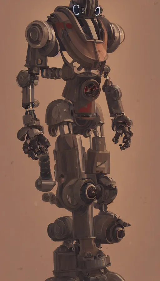 Prompt: a dieselpunk robot, portrait, humanoid, sharp focus, james gilleard, cinematic, game art, extremely detailed digital painting