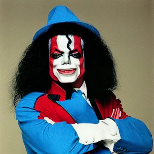 Image similar to “ michael jackson as bozo the clown”