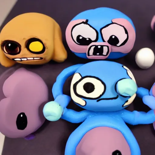 Prompt: binding of isaac claymation