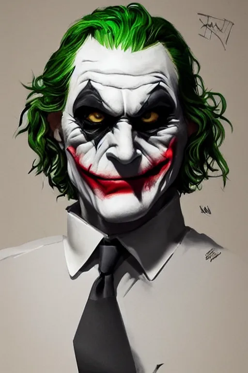 Prompt: Joker wearing dart vader's armor, Joker head, full character, artstation, highly detailed, highly realistic