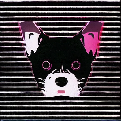 Image similar to album cover of a electronic group, dog, album cover art, album cover