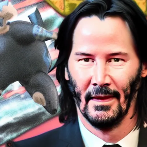 Image similar to keanu reeves in a pokemon card 4 k detailed super realistic