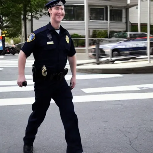 Image similar to mark zuckerberg dressed as a police officer