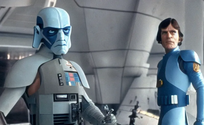 Image similar to grand admiral thrawn in empire strikes back, 1 9 8 0