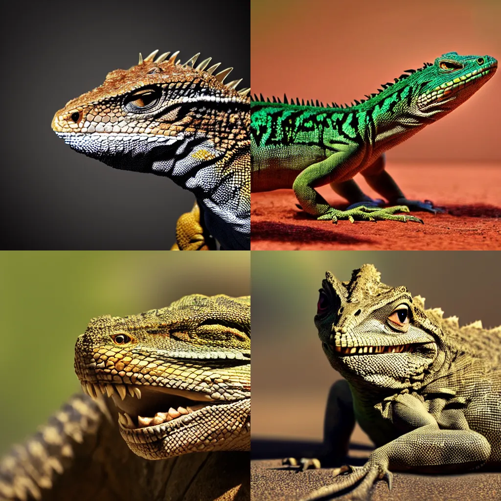 Prompt: angry lizard eubliafari, photo realistic, cinematic, 4 k