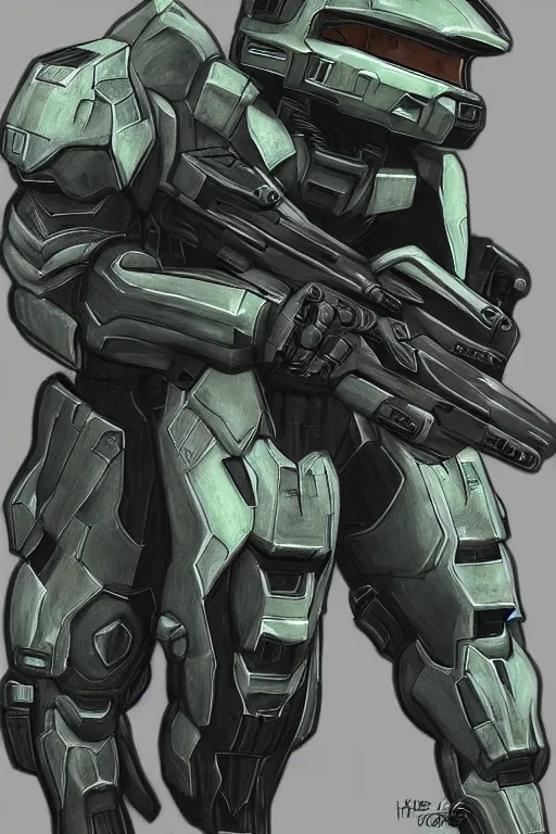 Prompt: a grunt from halo, highly detailed, digital art, sharp focus, trending on art station, anime art style