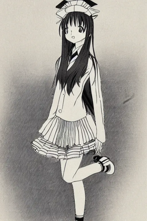 Prompt: A japanese manga high school girl, full body, high detail portrait, jump, hakusensha