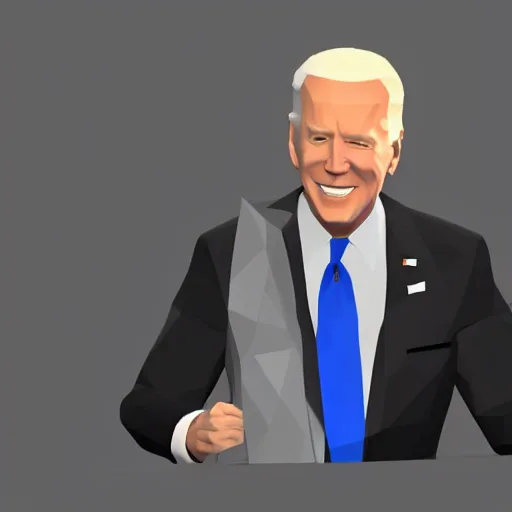 Image similar to joe biden, low poly, render,