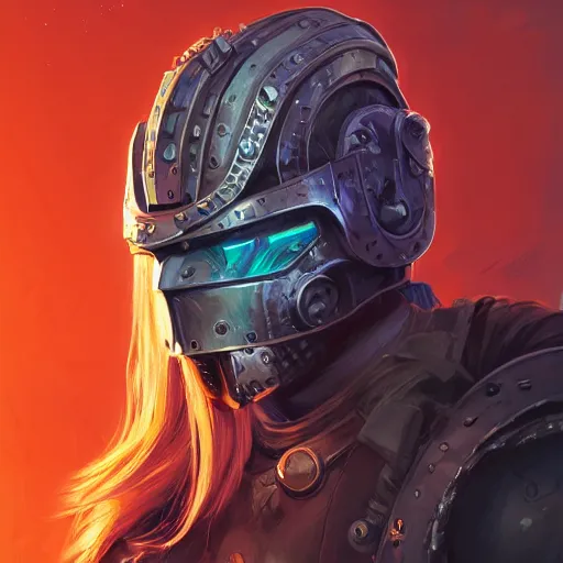 Image similar to cyberpunk viking helmet mask warrior goddess robot ninja fantasy, art gta 5 cover, official fanart behance hd artstation by jesper ejsing, by rhads, makoto shinkai and lois van baarle, ilya kuvshinov, ossdraws