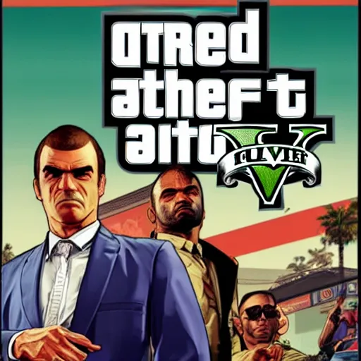 Prompt: three's company, gta 5 cover art