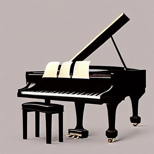 Prompt: a steinway grand piano, photorealist