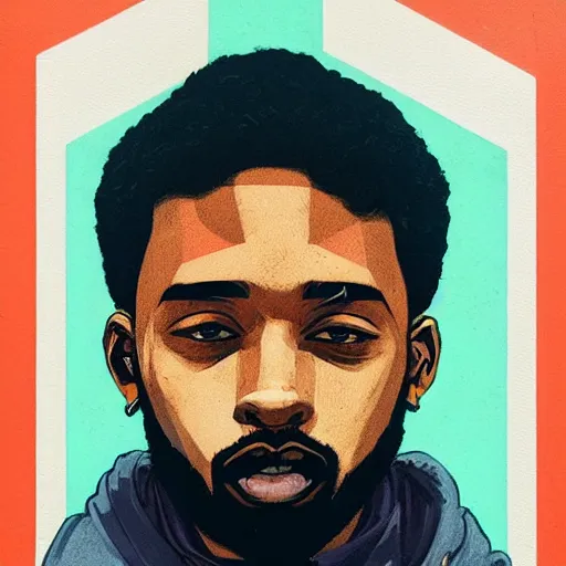 Image similar to Brent Faiyaz profile picture by Sachin Teng, asymmetrical, Organic Painting , Matte Painting, geometric shapes, hard edges, graffiti, street art:2 by Sachin Teng:4